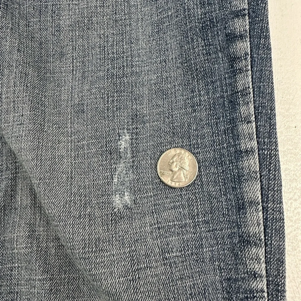TK Axel Vintage Boot Cut Flap Pockets Jeans Men Fits 38x31 Denim Blue Distressed